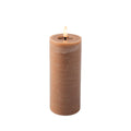 LED Candle Lumineo Brown Ø 7 x 19 cm Flame effect