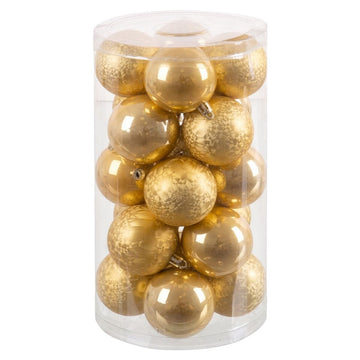 Julgranskulor Guld Gyllene Plast Ø 6 cm 14,5 x 14,5 x 26 cm (20 antal)