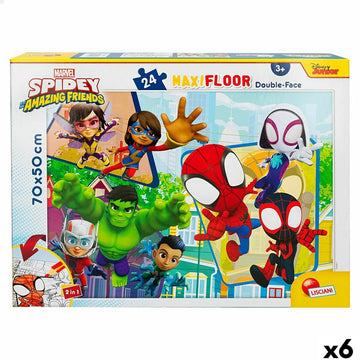 Barnpussel Spidey Dubbelsidig 24 Delar 70 x 1,5 x 50 cm (6 antal)